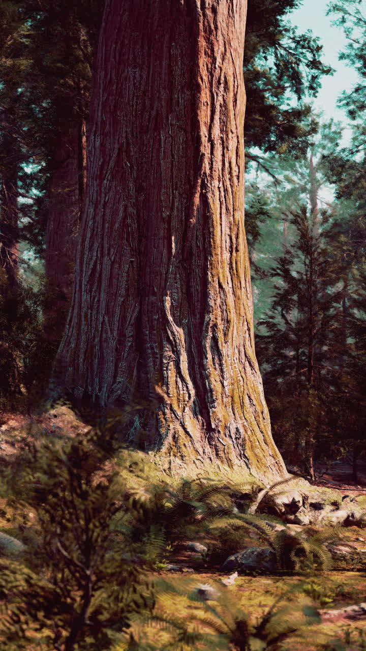 Un maestoso albero di sequoia in una foresta