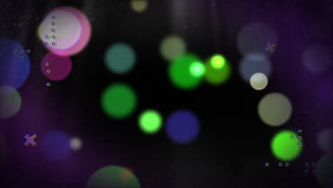 animación de formas sobre puntos en movimiento.
