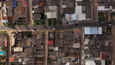 Top-down-aerial-view-of-the-Sol-Nascente-favela's-crowded-shanty-town