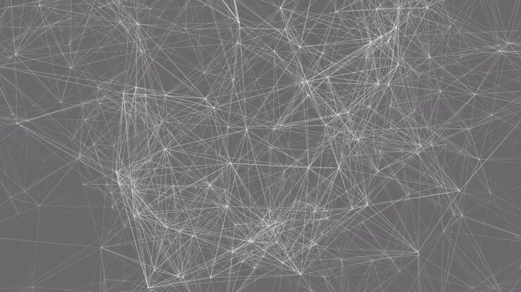 Animazione di una rete di connessioni su sfondo scuro