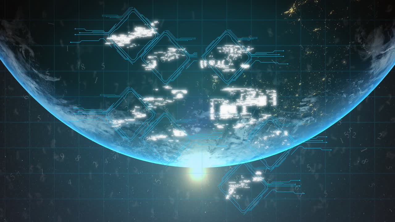 아이콘 네트워크의 애니메이션 및 전 세계 데이터 처리