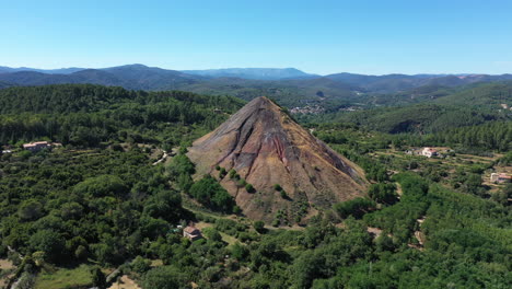 alès cevennes national park pile built of accumulated spoil old mining industry.