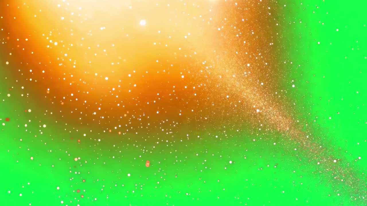 Galactic orange light animation, transparent 4K video, green screen