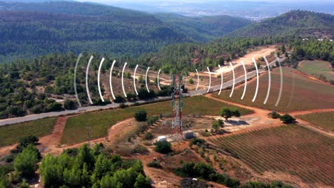 telecommunication tower in a rural landscape