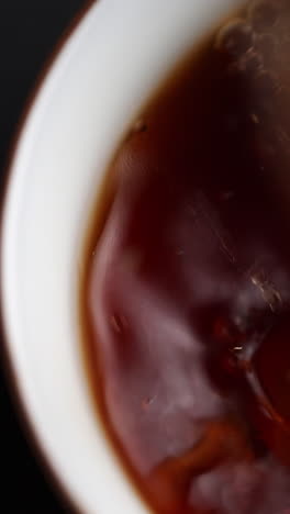 close-up of tea in a cup