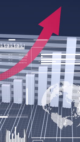 animation of data processing over blue background