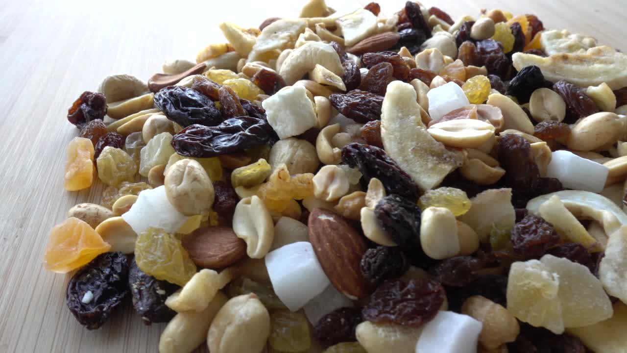 Dry Nuts Background in Rotation