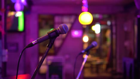 microphone in night club,music on stage party.