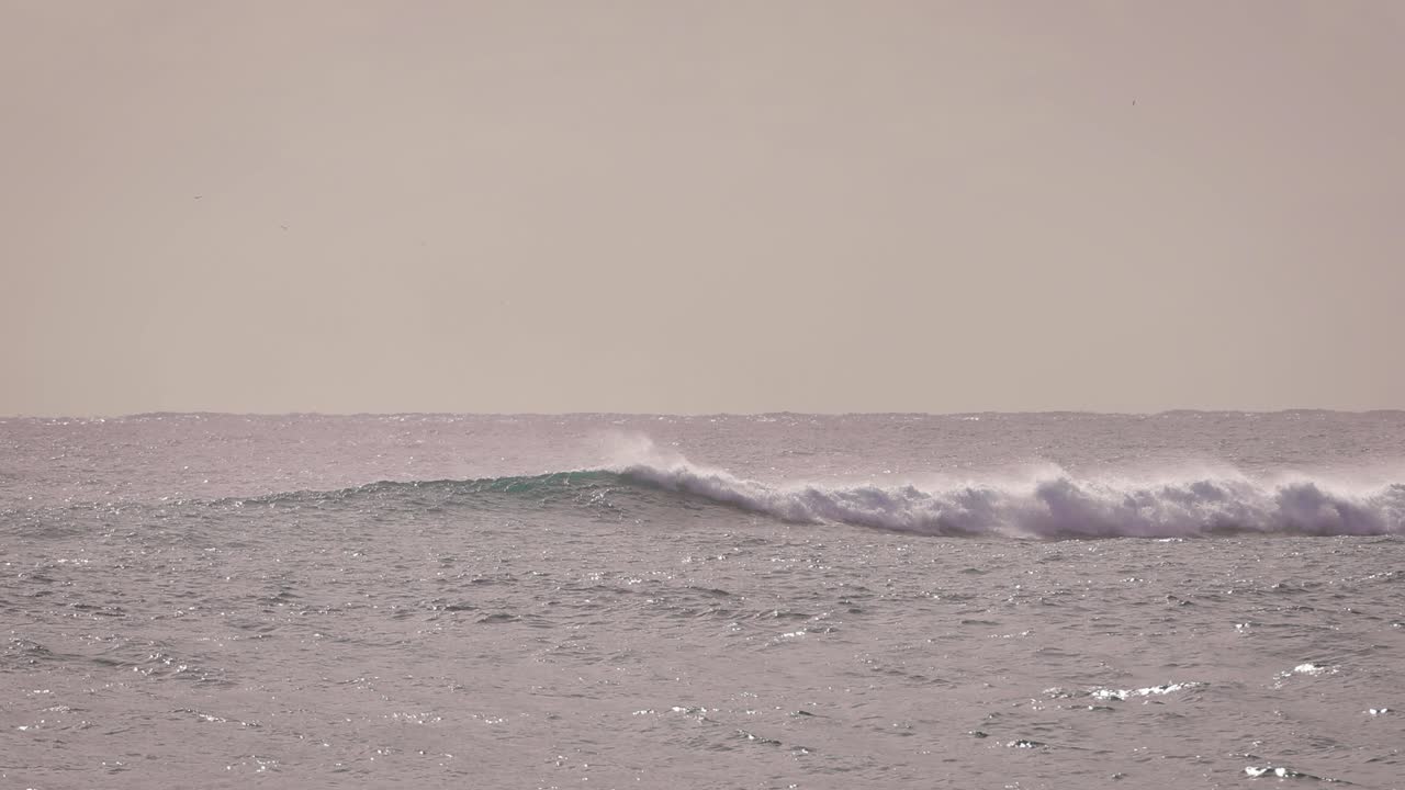 Large waves offshore viewed from Duranbah Beach on the Queensland, New South Wales border