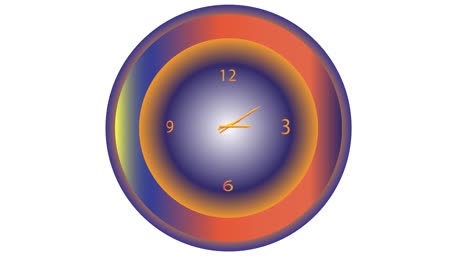 reloj de gradiente 3d y video de movimiento de fondo blanco