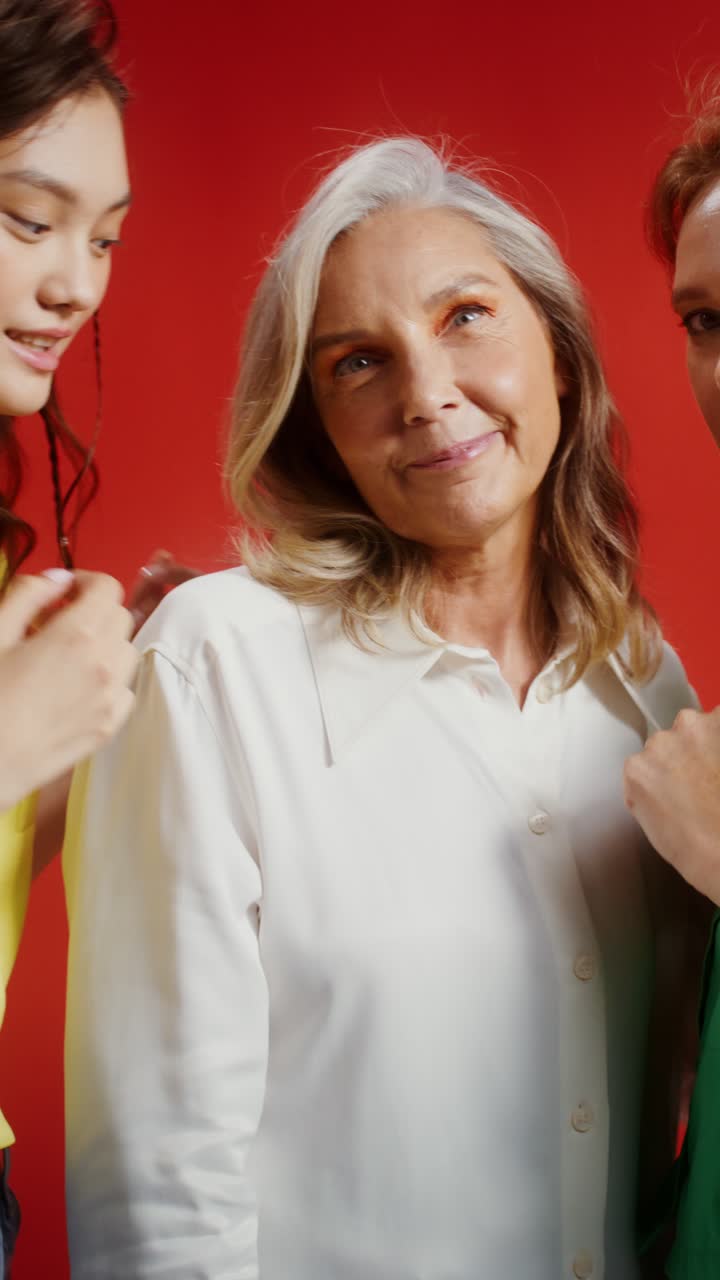 Fashionable Women Posing in Studio