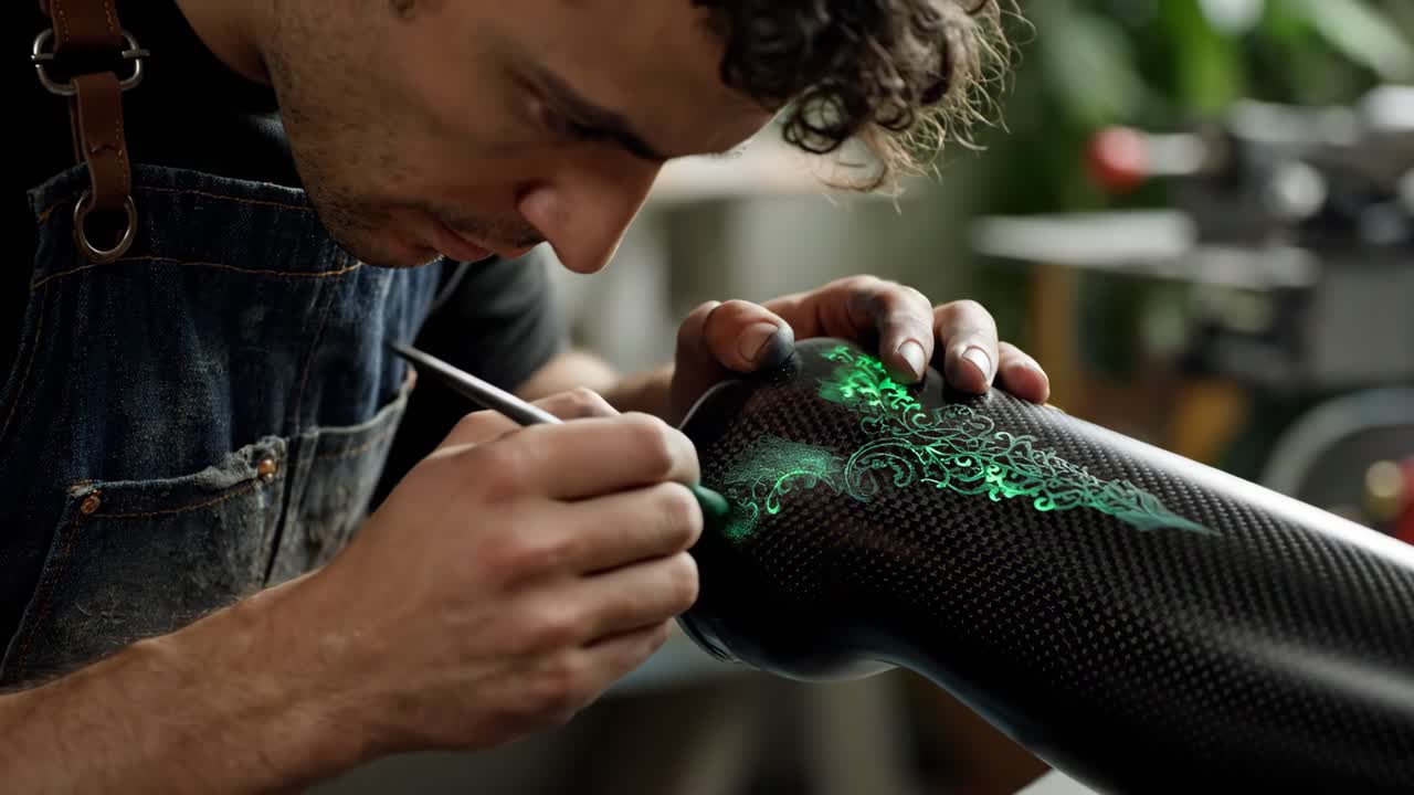 Artist Painting a Design