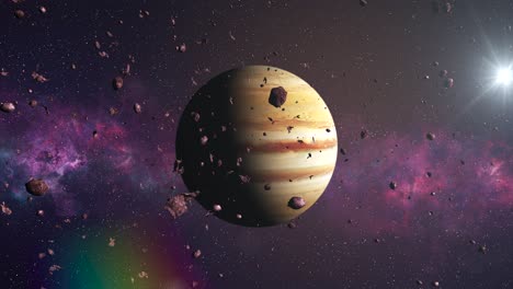 júpiter en una nebulosa cósmica