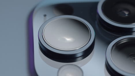 close-up of multiple lenses on a smartphone camera