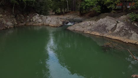 small waterfalls at currumbin rock pools at gold coast area, australia