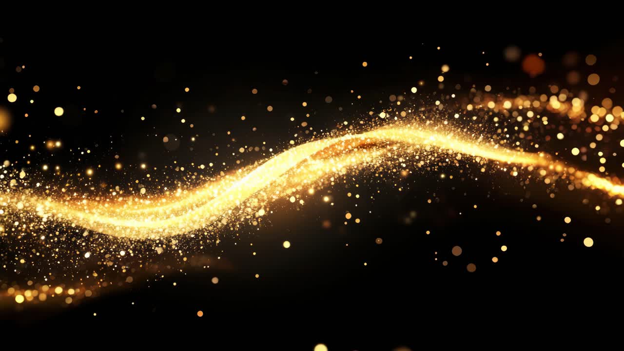 A mesmerizing video concept featuring golden light trails and particles ...