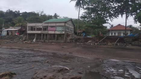 Housing-around-Rancabuaya-beach-in-Garut,-West-Java,-Indonesia