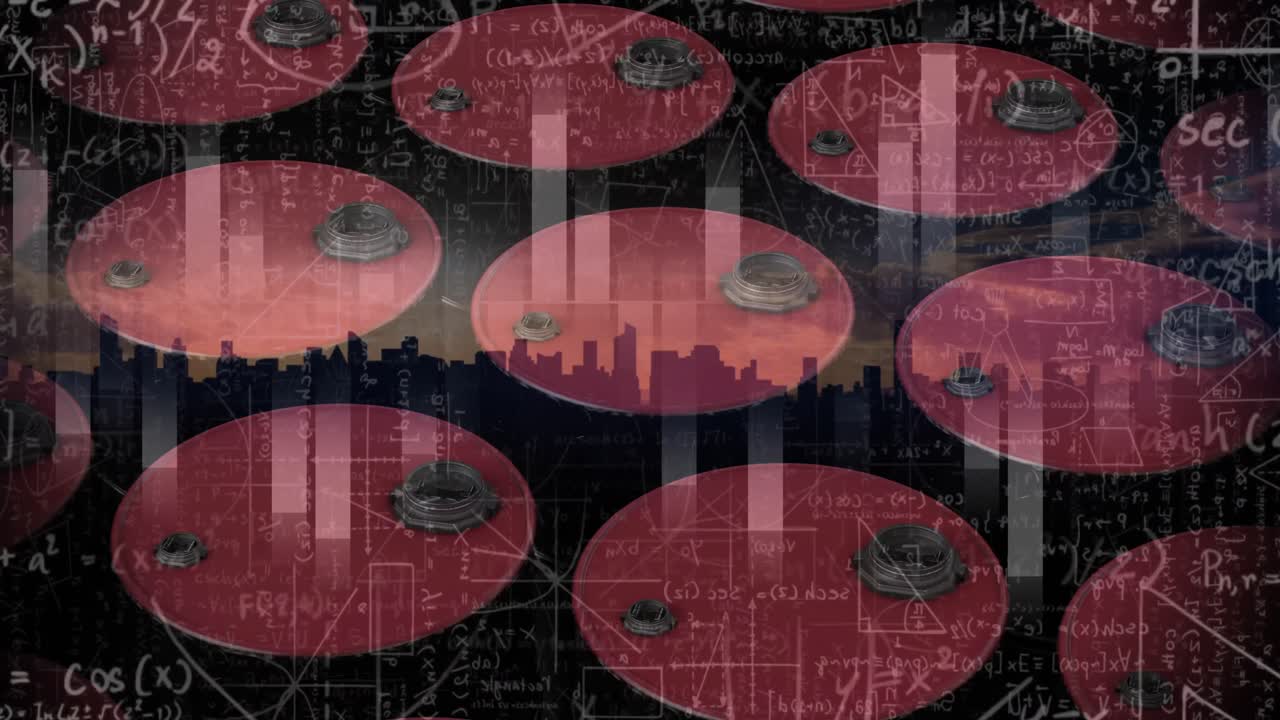 검은 바탕에  ⁇ 은 배럴의 휘발유 위에서 통계의 애니메이션, 금융 데이터 처리