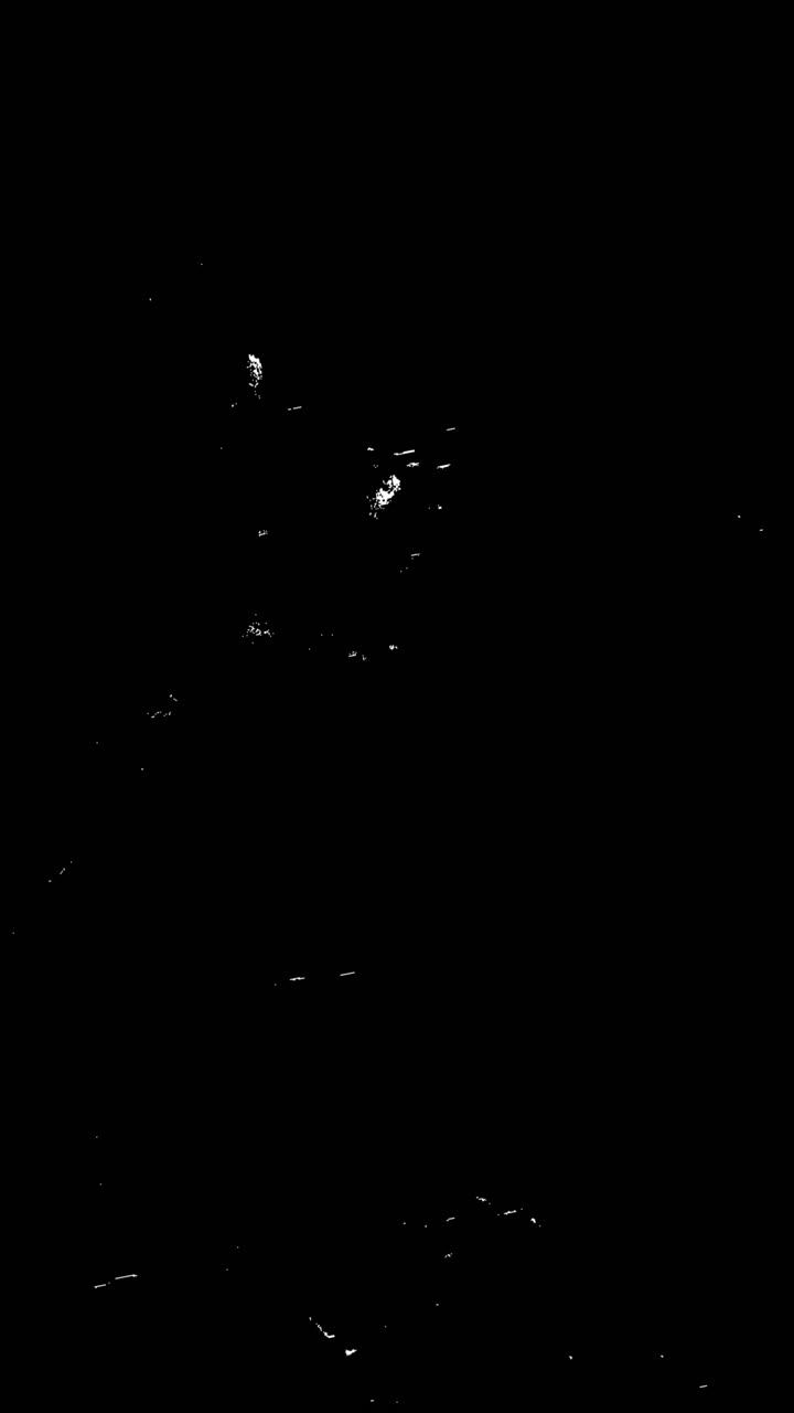 Abstract White Particles Falling and Flickering on Black Background