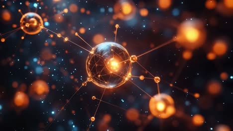 abstract network of interconnected atoms