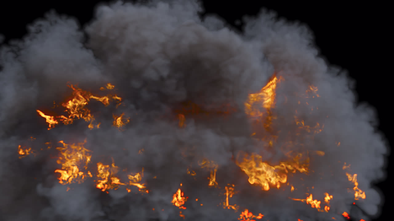 efecto visual de fuego y humo