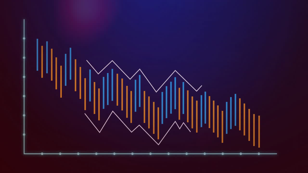 animación de diagramas sobre tonos de colores