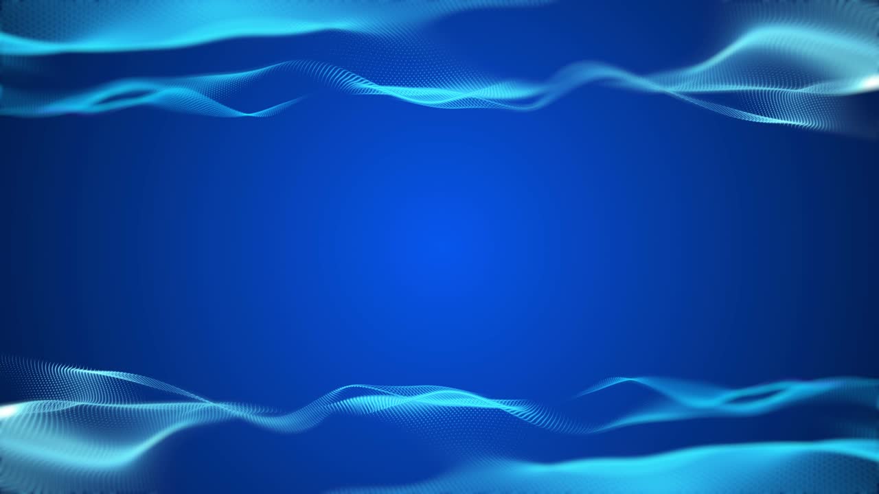 Abstract mesh waves ripple motion blue gradient in decorative frame background 3D video animation loop