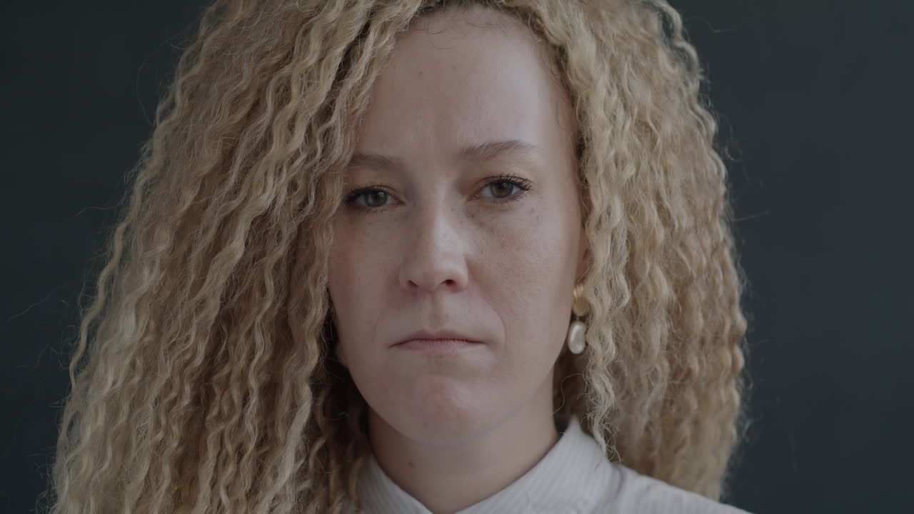 Close-up of a Woman with Curly Hair