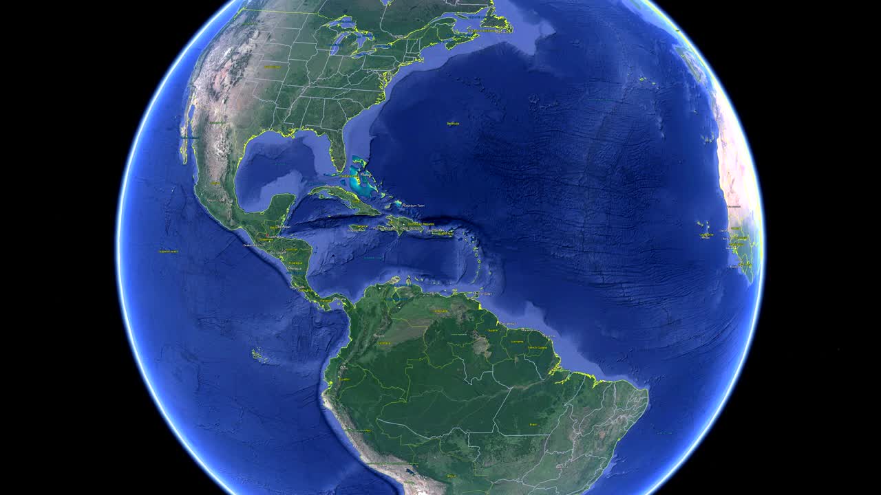 guatemala con bandera. tierra 3d en el espacio - zoom en guatemala exterior