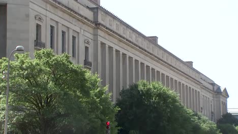 close of doj department of justice building in dc