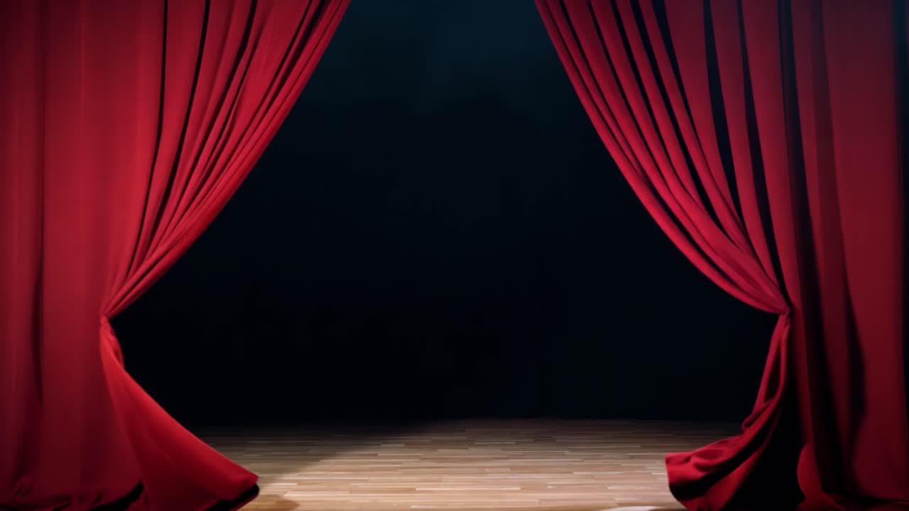 Red Curtains on a Stage