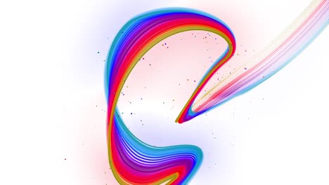 multi-colored waving lines or ribbon of beautiful stripes fly in the air, smoothly oscillation and wave on white background. 3d abstract looped creative 4k background with luma matte.