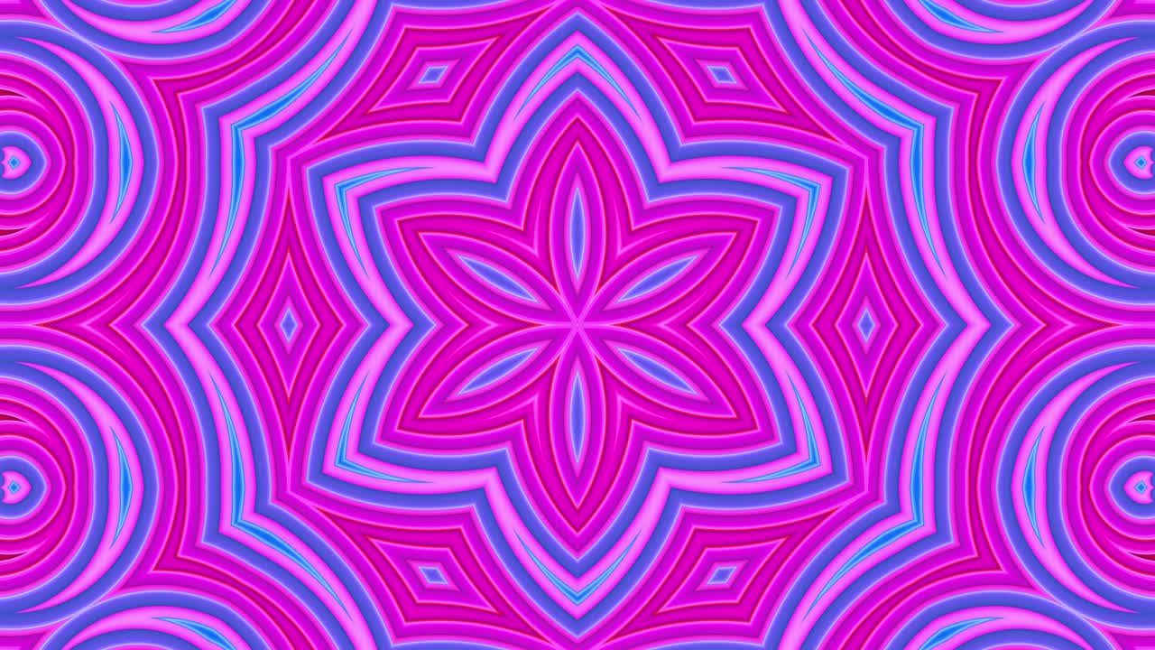 Abstract 3d seamless bright background in 4k with red blue tapes. Red blue stripes move cyclically in simple geometry cartoon creative style. Looped smooth animation. 8 Kaleidoscope