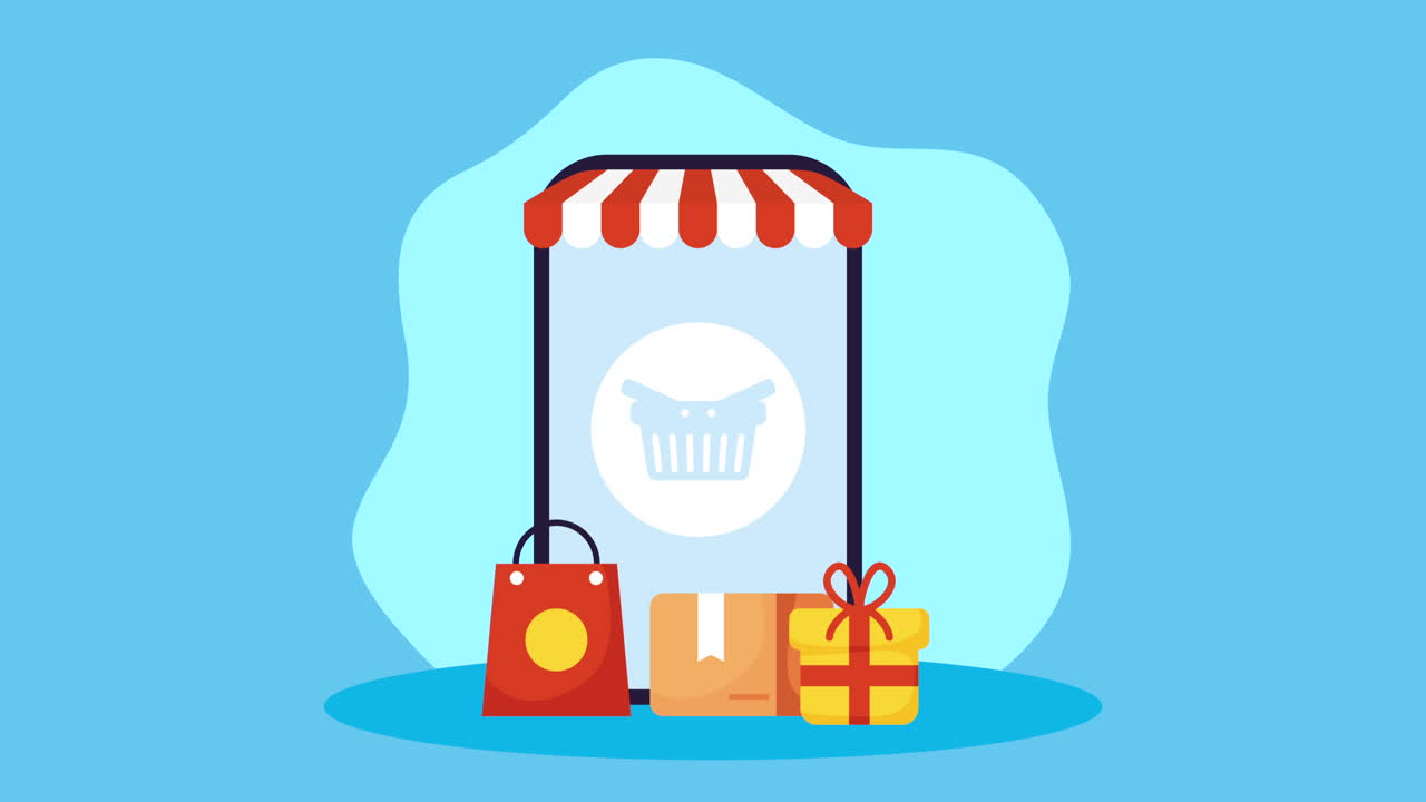 스마트폰 기기 기술 전자 상거래 애니메이션