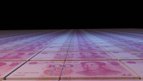 chinese yuan renminbi money currency printing seamless loop animation