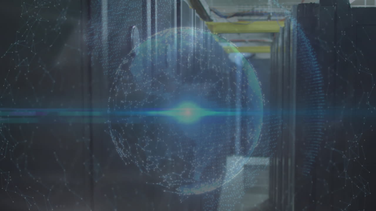 컴퓨터 서버 을 통해 반이는 글로벌 네트워크의 애니메이션