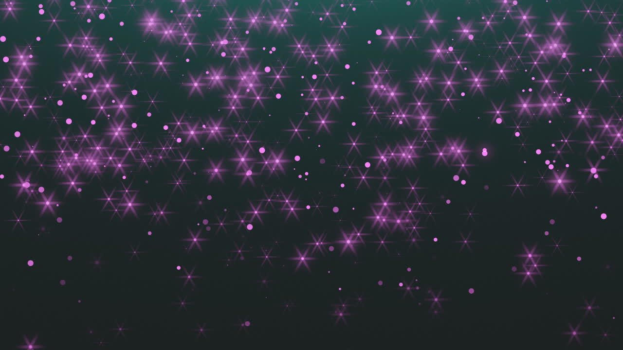 떨어지는 보라색 별과 검은 그라디언트에 반짝이