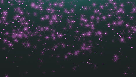 falling purple stars and glitters on black gradient