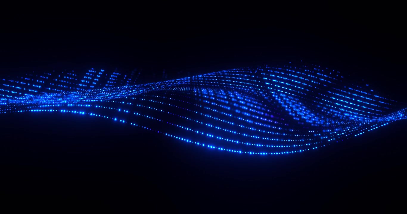 Blue Glowing Digital Particle Wave Background