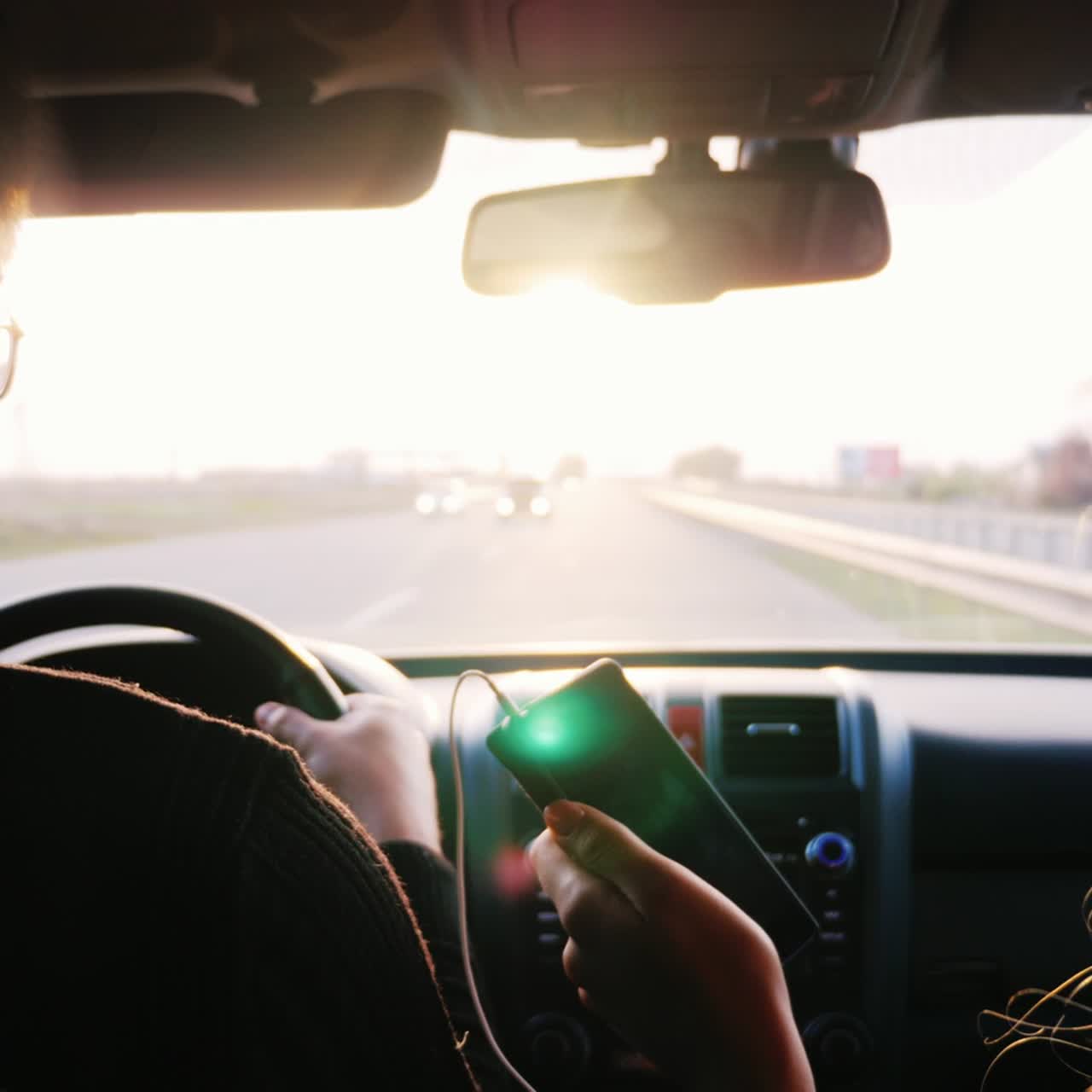 un hombre y una mujer viajan en auto bajo los rayos del sol 1