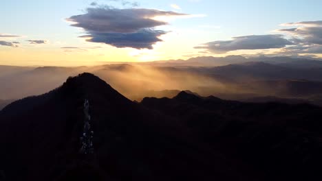 Incredible-Pyrenees-mountains-silhouetted-at-sunset-in-Catalonia-in-Spain