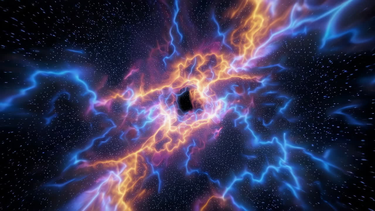 Wormhole astratto attraverso lo spazio