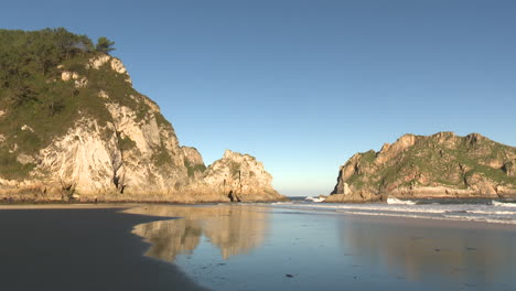 rocky beach with reflection