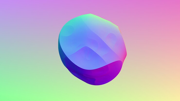 Rainbow mystical geometric form on gradient