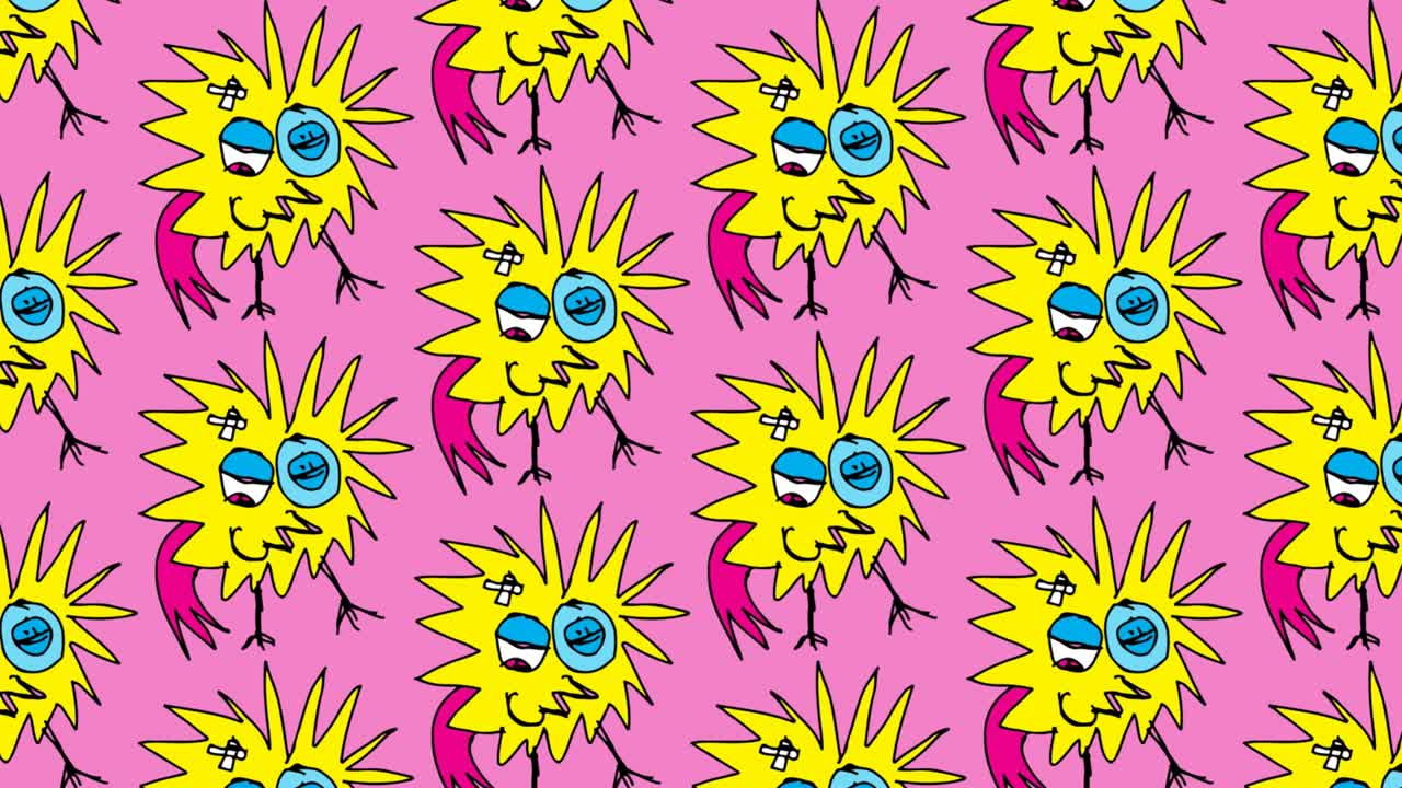 niños dibujando un fondo sin costuras con el tema del gallo