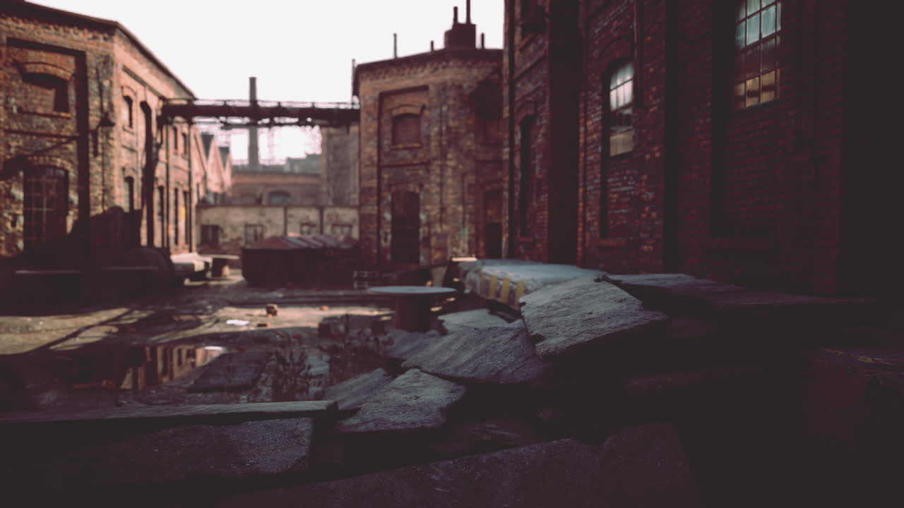 건물 과 굴 ⁇  과 함께 오래된 공장 외관