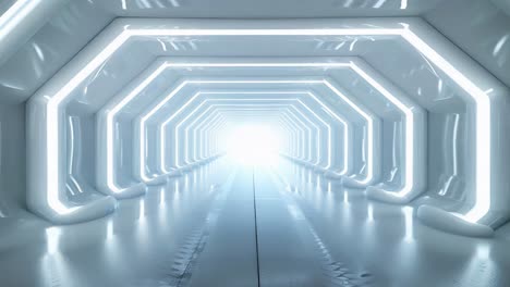 futuristic white tunnel
