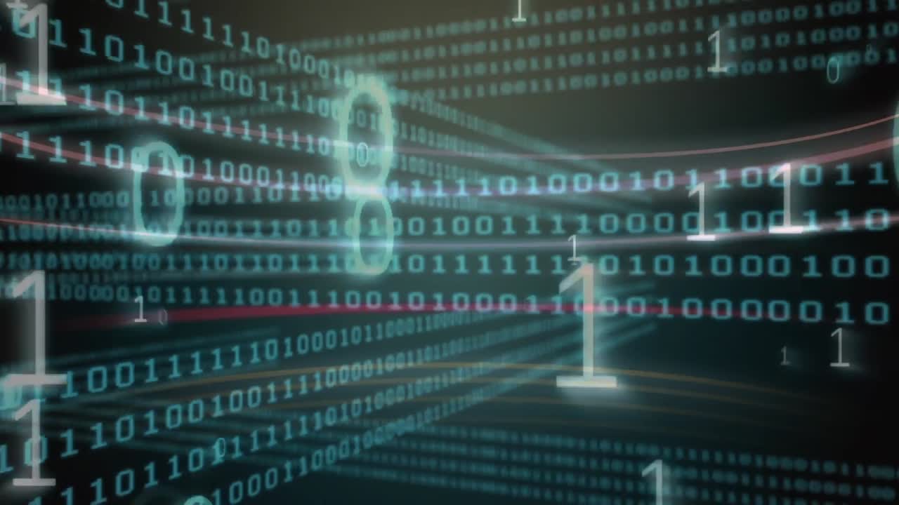 Animation of binary coding on black background