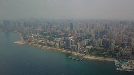 beirut ascending drone view