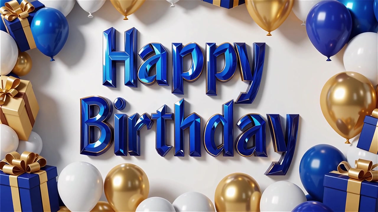 Sfondo di compleanno con palloncini e regali